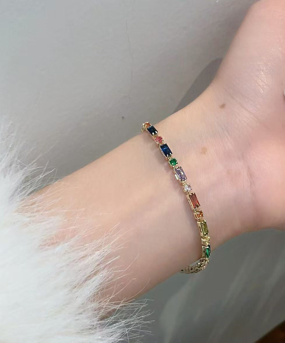 Design Chain Original Overgild Zirco Bracelet Rainbow