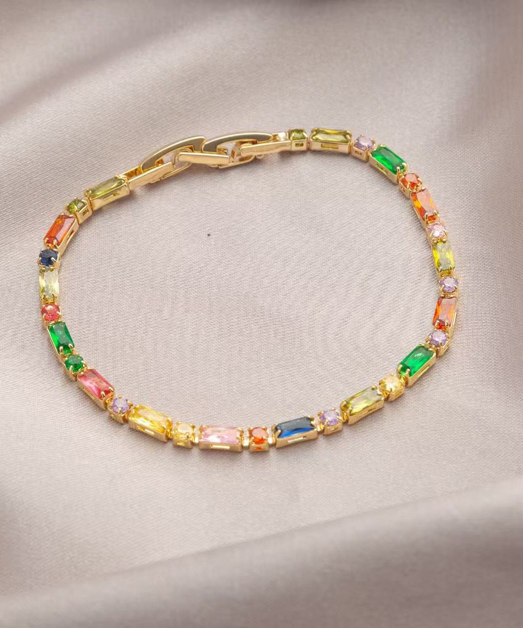 Design Chain Original Overgild Zirco Bracelet Rainbow