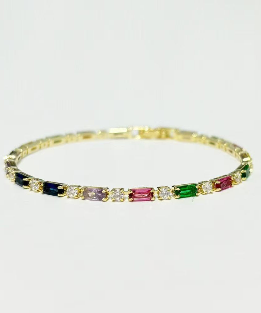 Design Chain Original Overgild Zirco Bracelet Rainbow