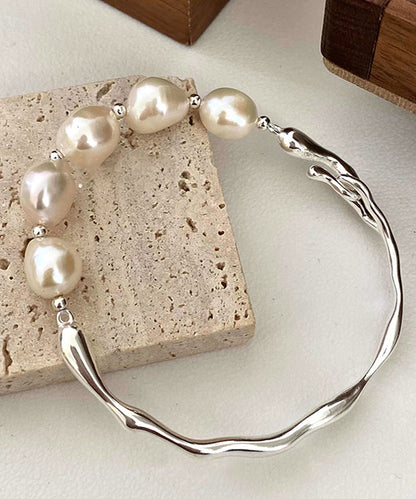 Original Design White Sterling Silver Pearl Bracelet QD034