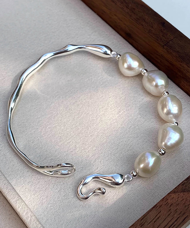 Original Design White Sterling Silver Pearl Bracelet QD034