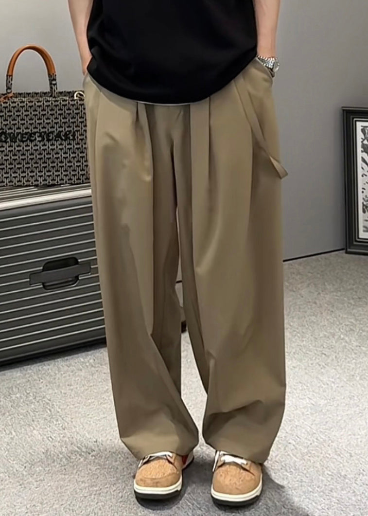 Ice Pockets Taille Seide Khaki Elastic Original Männer Weite Hosen Bein