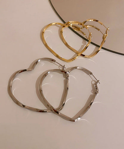 Oversize Gold Sterling Silver Alloy Love Hoop Earrings WO003