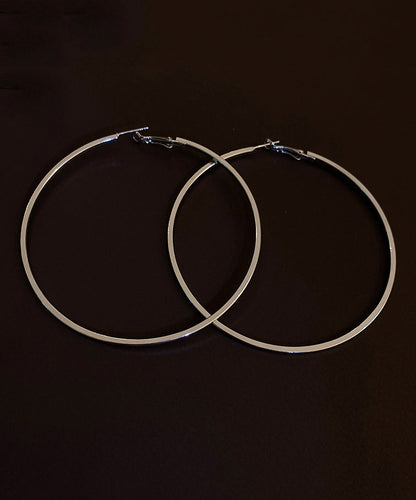 Oversize Silk Metal Circle Hoop Earrings ZZ039