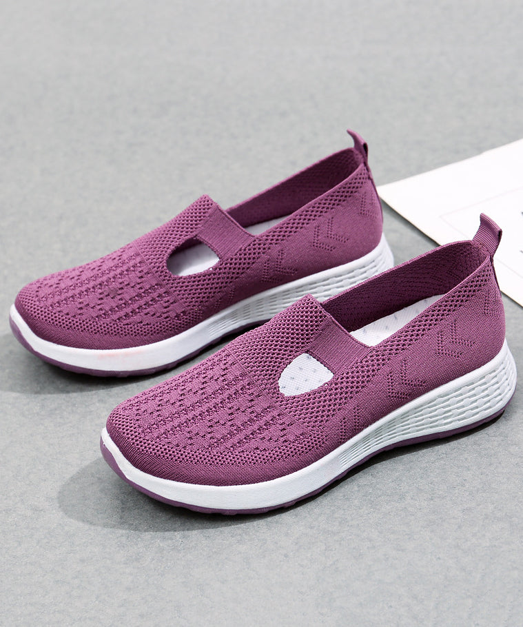 Plateau-Flachschuhe für Damen, lässig, rosa, atmungsaktives Mesh, UU010