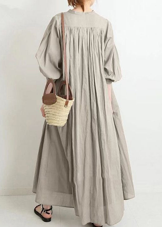 Robe chemise boutonnée en coton abricot grande taille à col rond, printemps TH034