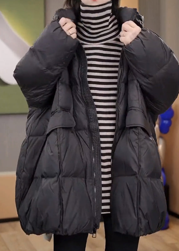 Parkas d'hiver en duvet de canard vert grande taille avec poches à capuche TD044