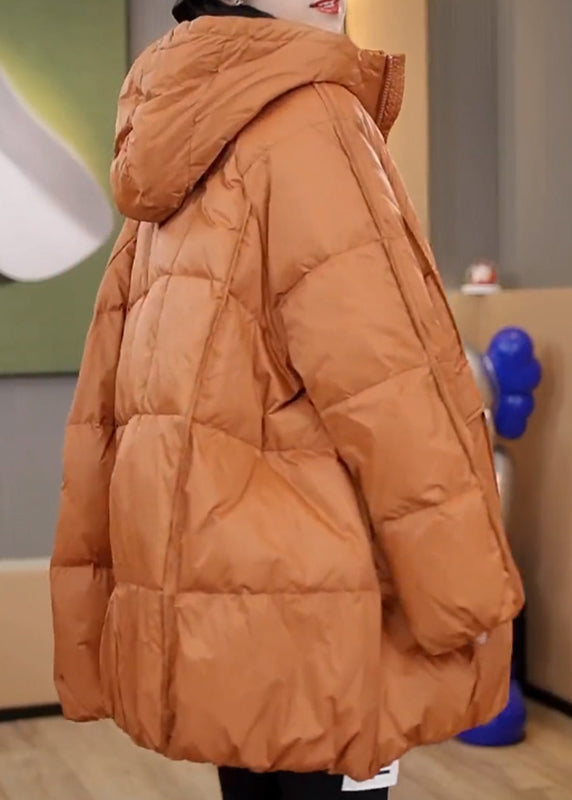 Parkas d'hiver en duvet de canard vert grande taille avec poches à capuche TD044