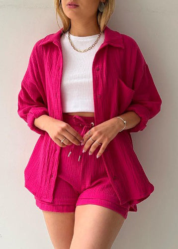 Pocket Piece Plus Green Summer Outfit 2 Oversized Size Cotton