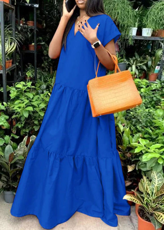 Dress V Plus Long Orange Summer Patchwork Size Neck
