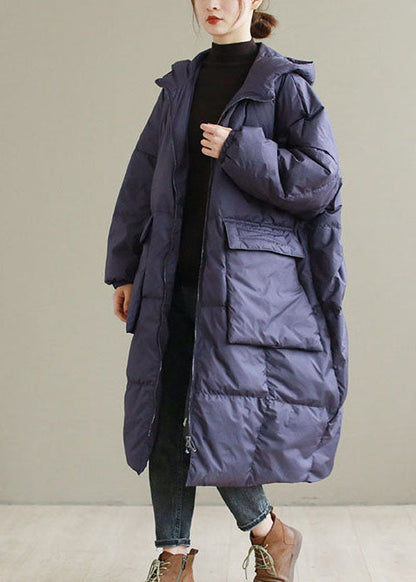 Plus Size Purple Hooded thick Duck Down Down Coats Winter QD006