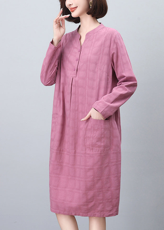 Size Spring Cotton Plus Purple Day Jacquard Dresses