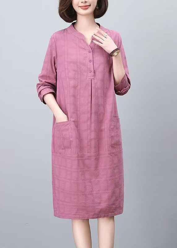 Purple Jacquard Cotton Dresses Day Size Spring Plus