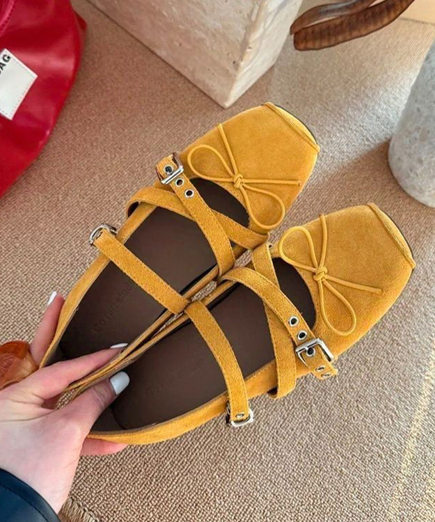 Red Boutique Wedge Strap Cross Splicing Suede Bow Shoes