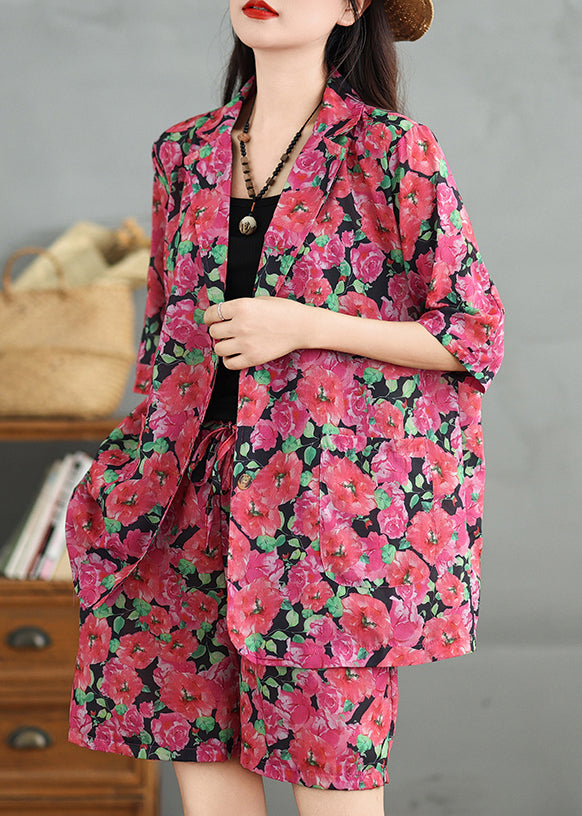 Taillenstück-Set Baumwolle Frühlingsrot Peter Elastic Two Pan Collar