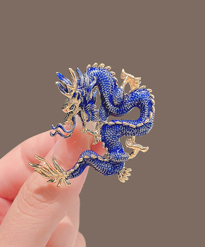 Regular Blue Alloy Enamel Dragon Shaped Brooches WP014