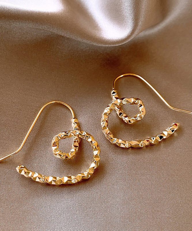 Regular Gold Copper Alloy Love Hoop Earrings RB017