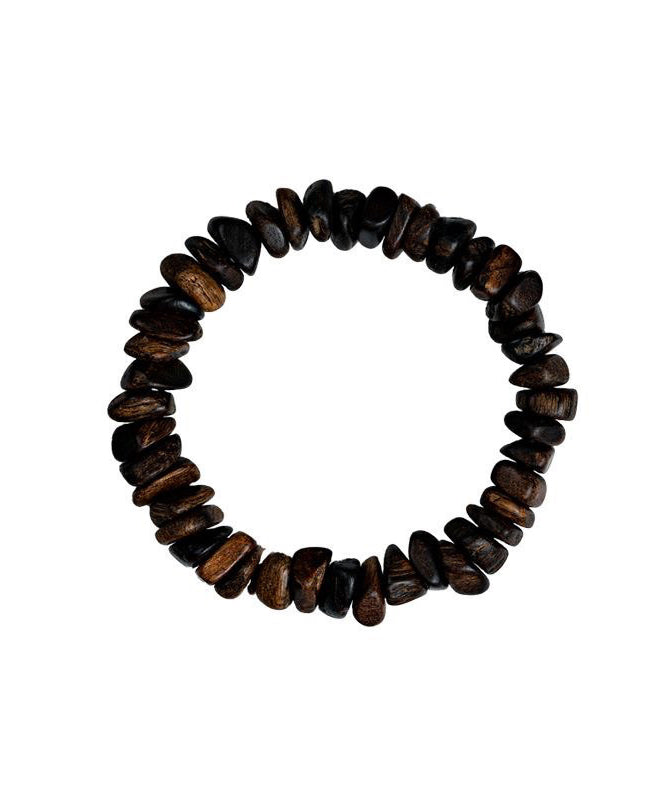 Bracelet rétro en perles de Bouddha en bois de santal marron QU021