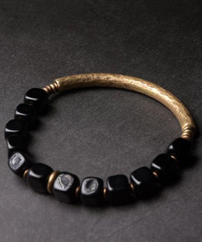 Obsidian Copper Retro Bracelet Gold