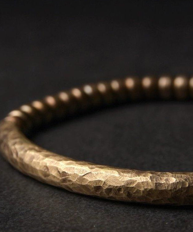 Bead Patchwork Bracelet Gold Copper Retro Men