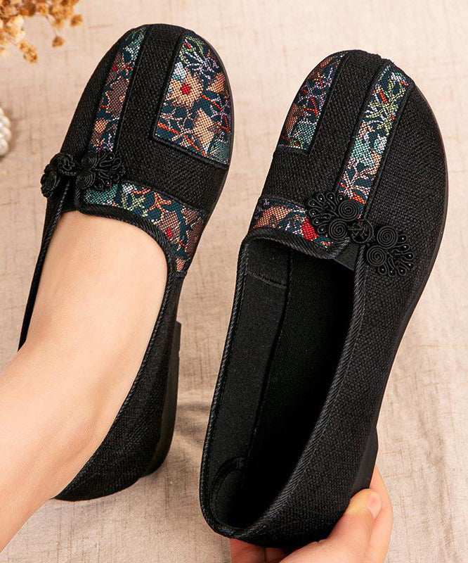 Rote Retro Schuhe Knopf bestickt Spleißen orientalischen flachen