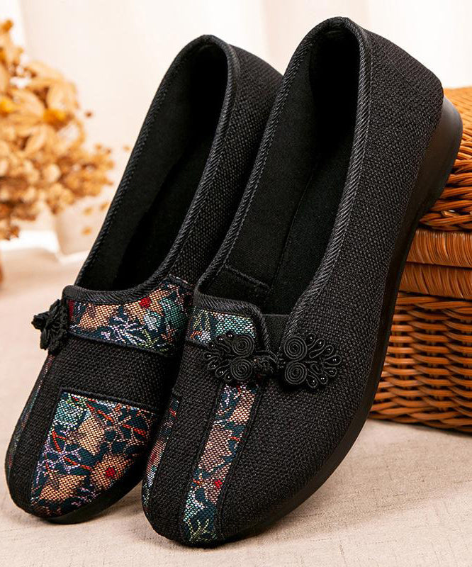 Rote Retro Schuhe Knopf bestickt Spleißen orientalischen flachen