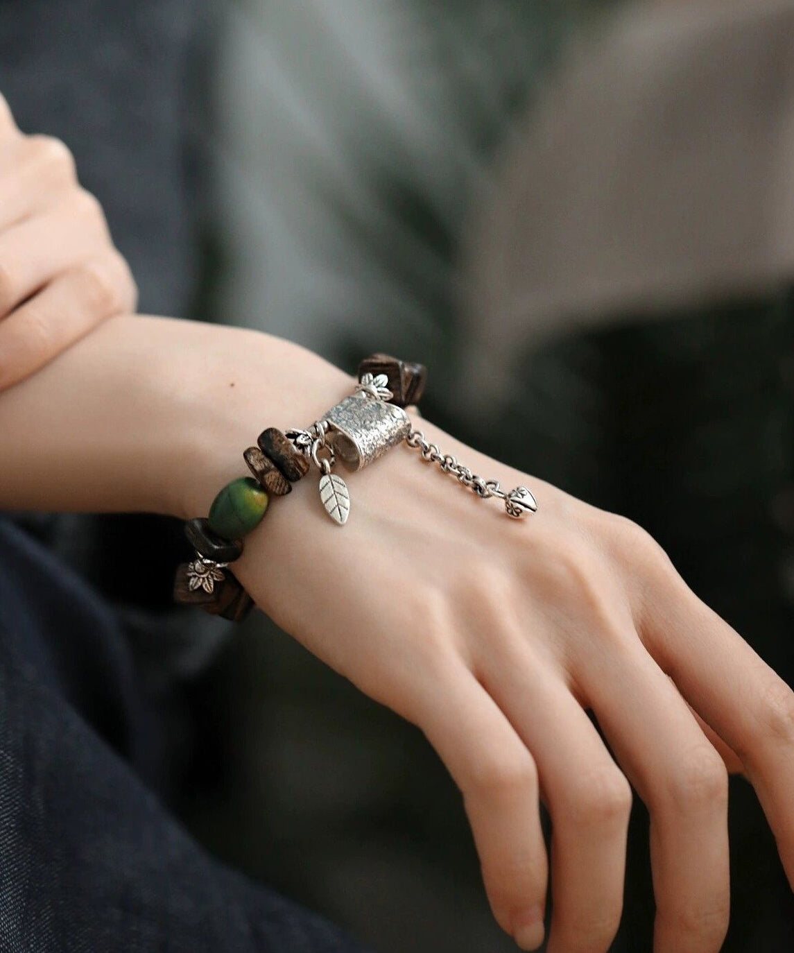 Silver Sterling Bracelet Charm Retro Eaglewood