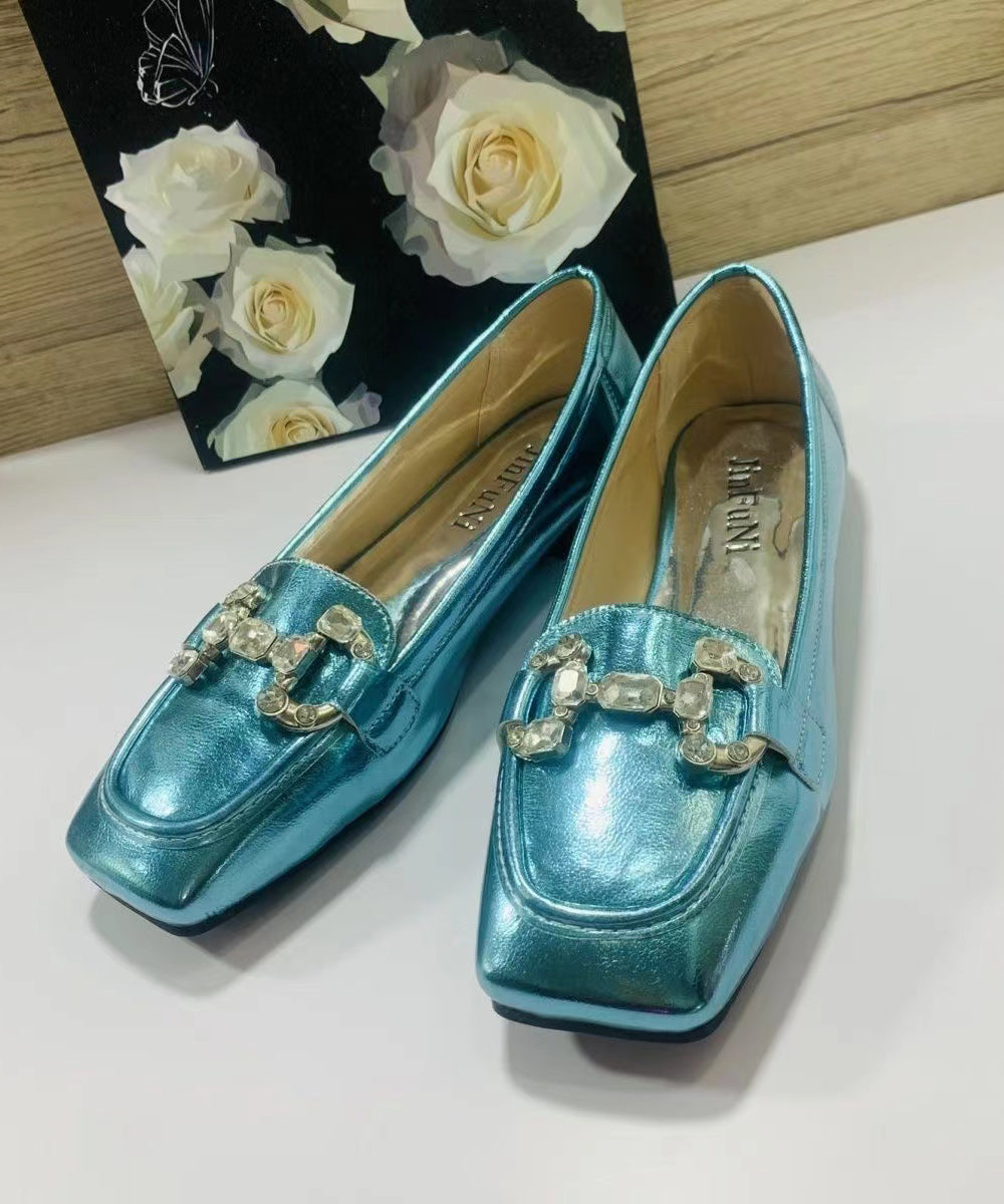 Rose Zirkon Kunstleder Square Toe 2024 Neue Flats CZ1015