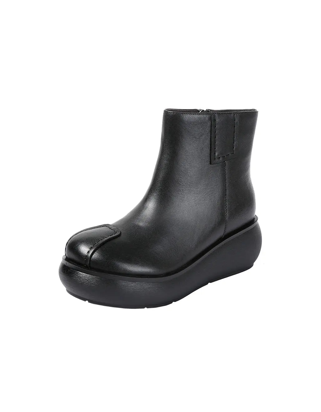 Round Head Handmade Retro Comfortable Wedge Boots Ada Fashion