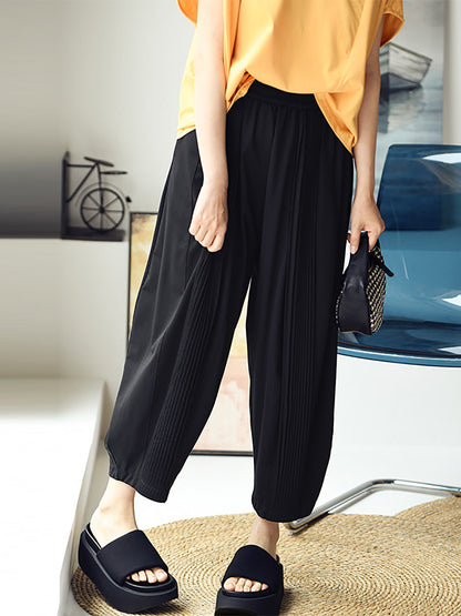 Plus Size Women Casual Summer Loose Solid Harem Pants QW1053