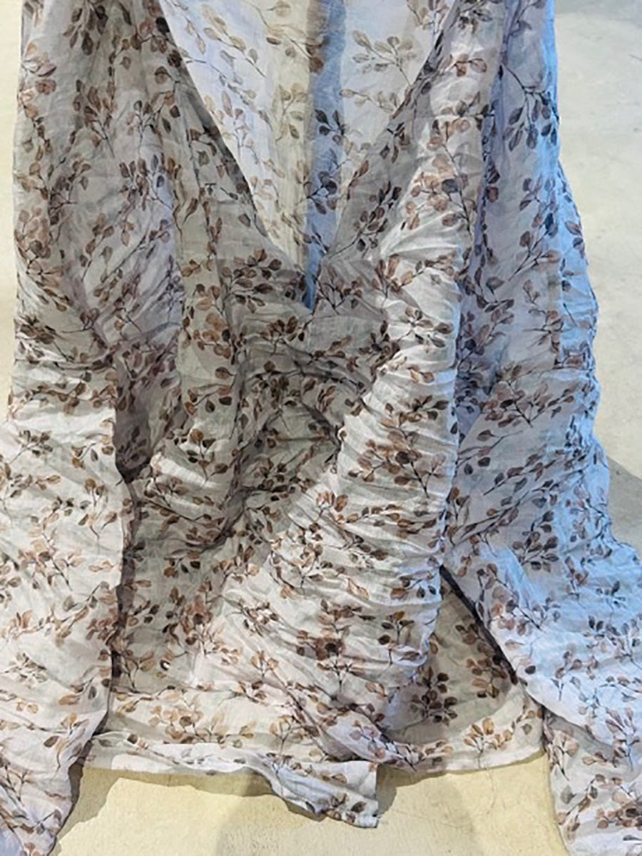 Hemd Oansatz Herbst Frauen Taste Floral Vintage Ramie