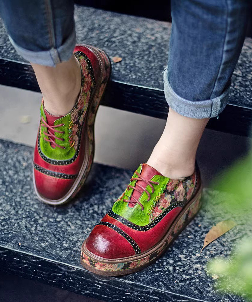 Sheepskin Printed European And American Style Lace Up Casual Shoes CZ1054