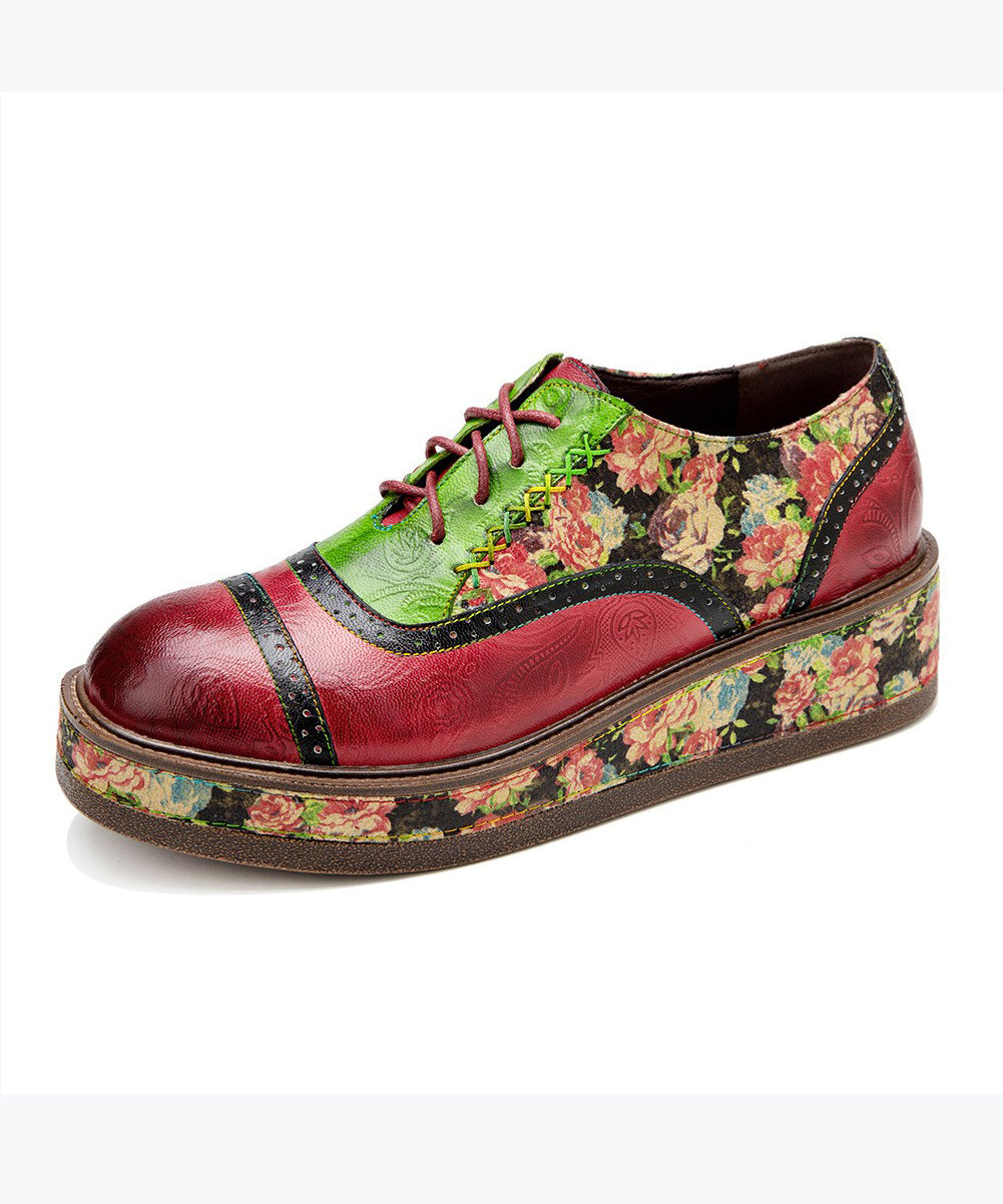 Sheepskin Printed European And American Style Lace Up Casual Shoes CZ1054