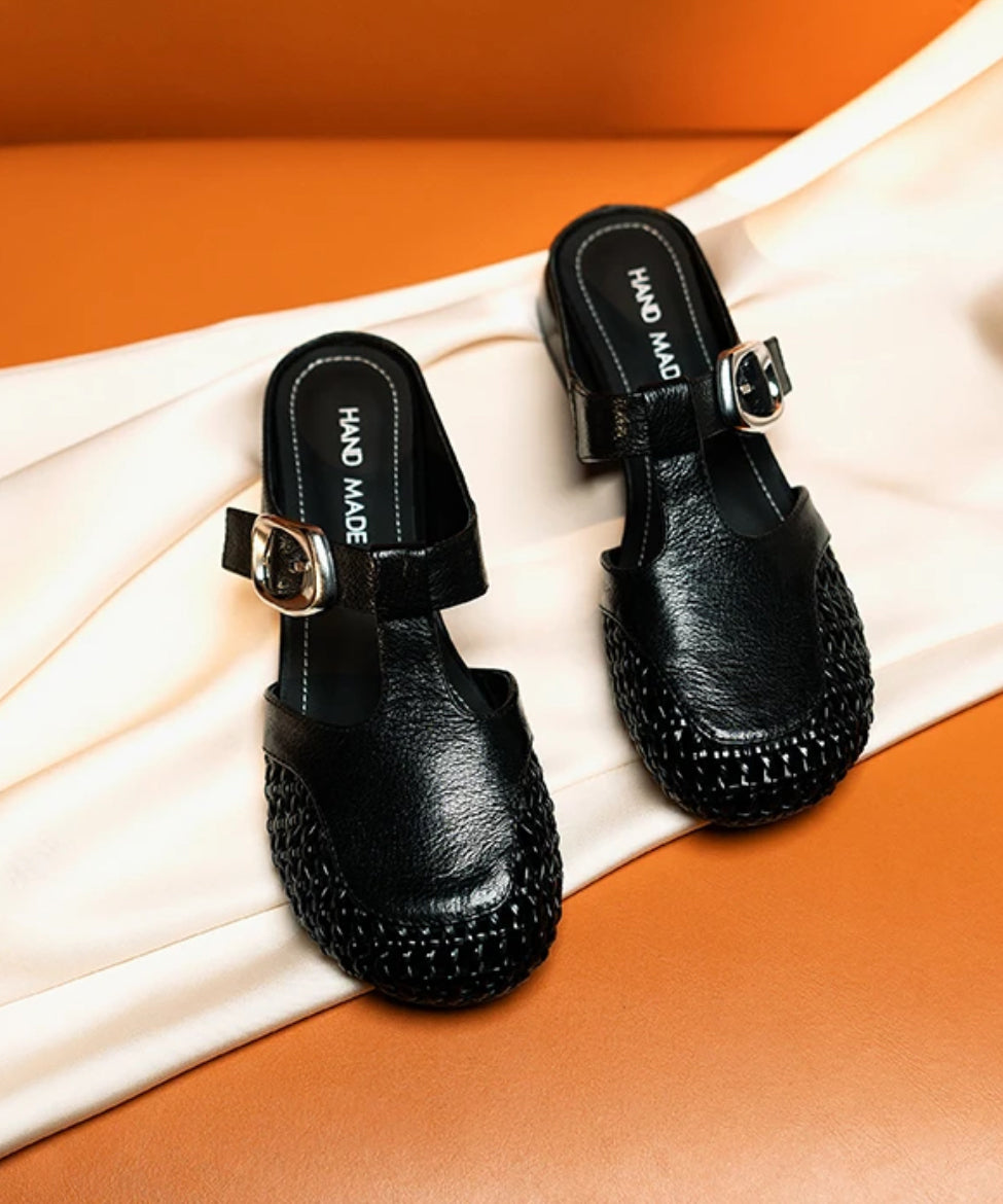 Rindsleder Leder Spleißen Fashion Slide Sandalen Silber Out Hollow