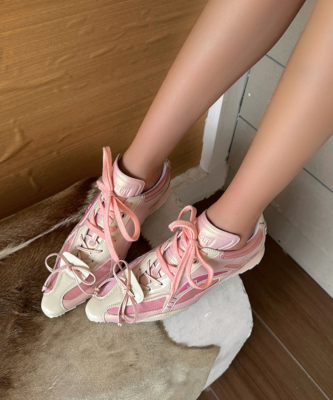 Chaussures de sport à lacets en similicuir argenté à bout pointu YC001