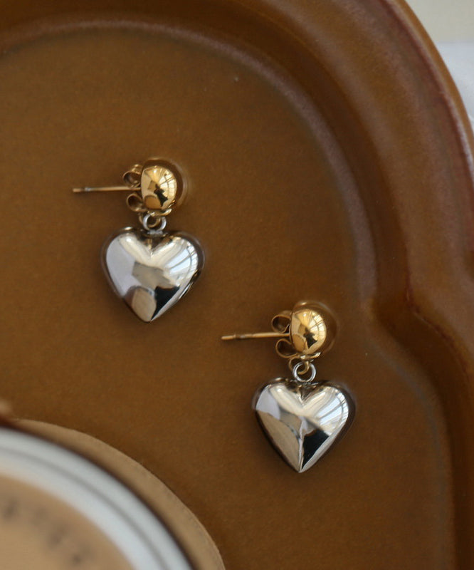 Earrings Colorblock Love Simple Copper Stud Overgild