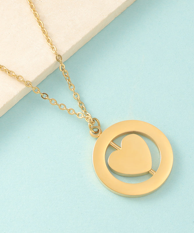 Necklace Stainless Steel Love Gold Pendant Simple Overgild
