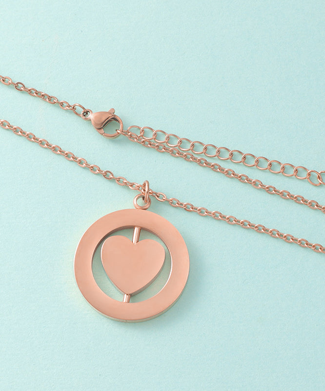 Necklace Stainless Steel Love Gold Pendant Simple Overgild