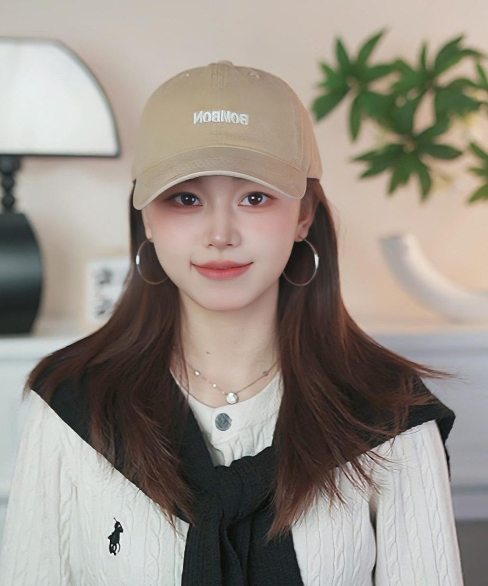 Simple Letter Embroidered Baseball Pink Cap Hat