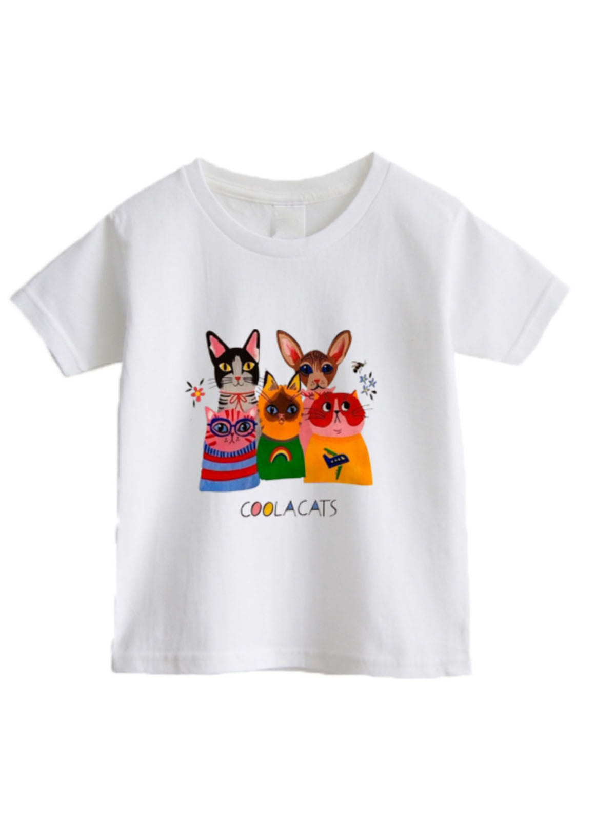 Einfaches weißes Kinder-T-Shirt mit Rundhalsausschnitt und kurzen Ärmeln SS1002