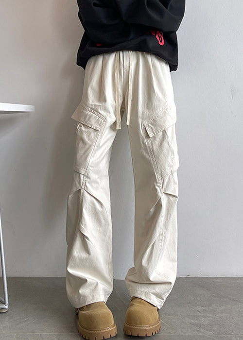 Taille Hosen Männer Elastische Weiße Spitze Taschen Up Baumwolle