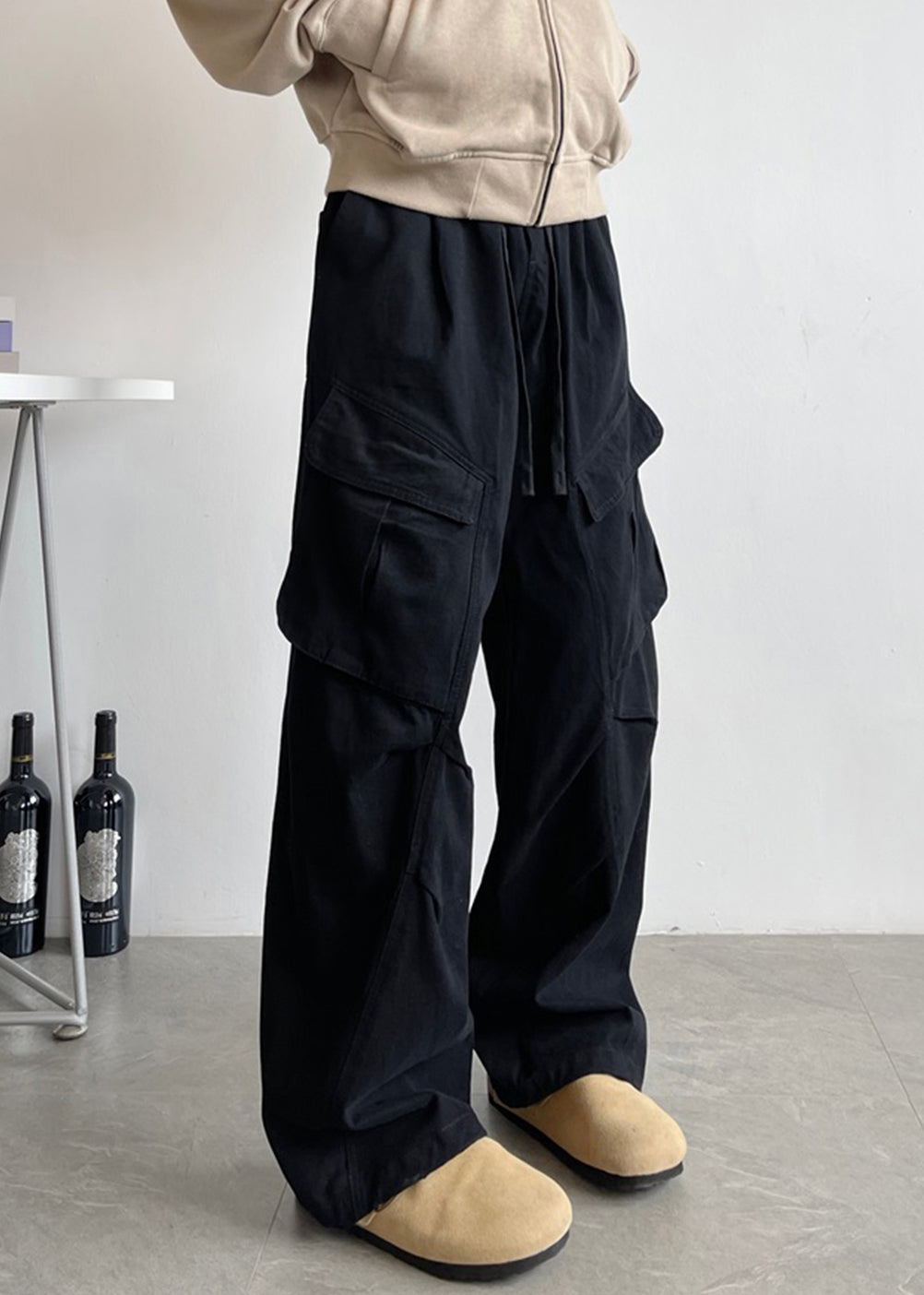 Taille Hosen Männer Elastische Weiße Spitze Taschen Up Baumwolle