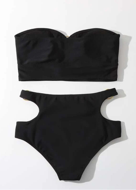 Set Fit Schwarze, ausgehöhlte, schmale Dessous
