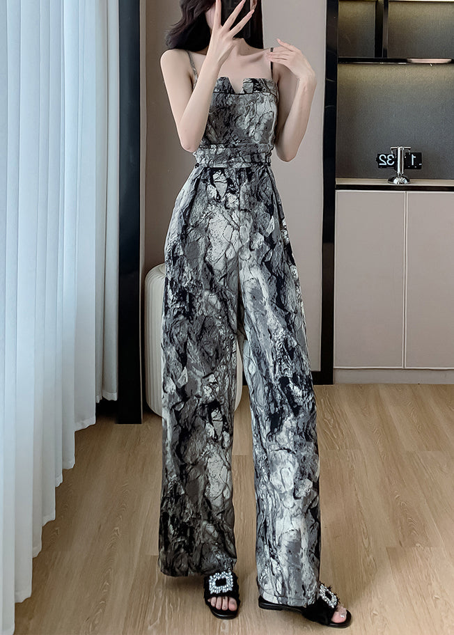 Jumpsuit Fit Pockets Silk Color Paghetti Slim Strap Photo