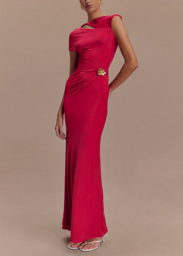 Original Slim Maxi Cotton Summer Rose Fit Dresses Design Backless