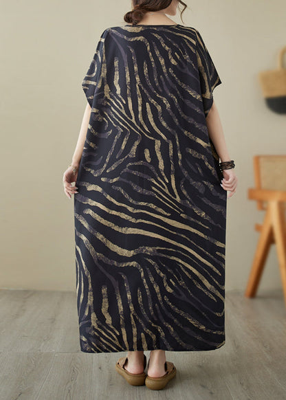 Style Black Oversized Tie Dye Cotton Dresses Summer YY021