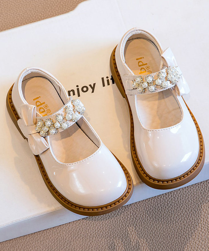 Strap Kinder Schnalle Mädchen Schuhe Perle Schwarz Loafer Stilvolle Nagel