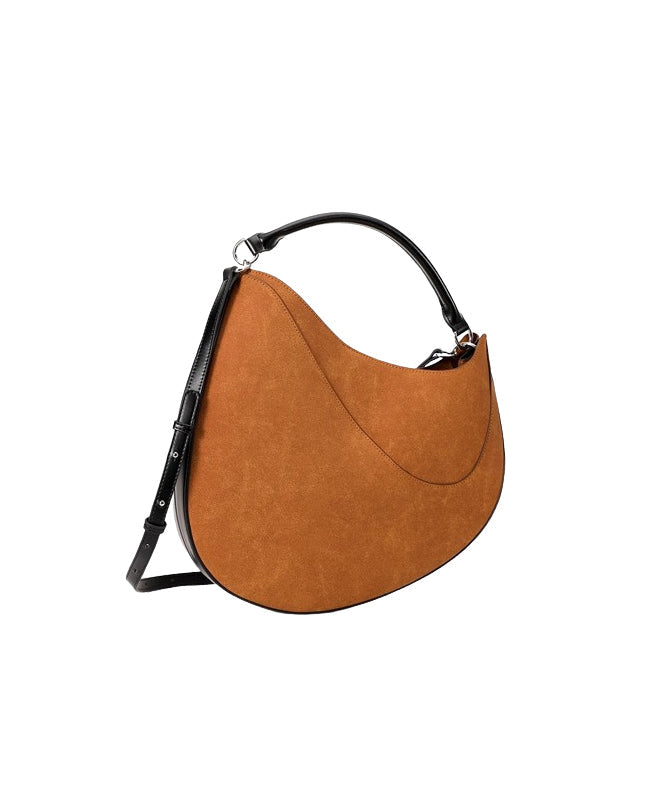 Stylish Brown Asymmetrical Large Capacity Suede Messenger Bag RB030