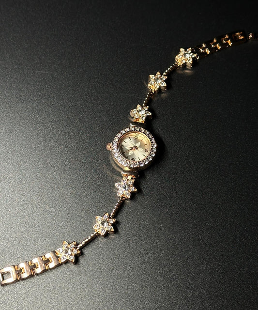 Watches Floral Glass Organic Gold Alloy Stylish Zircon