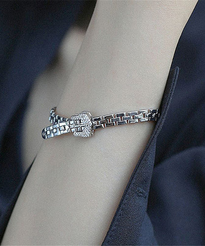 Bracelet chaîne élégant en cuivre doré et zircon AB1058